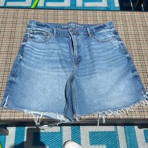 American Eagle Outfitters Blue Distressed Jean Shorts